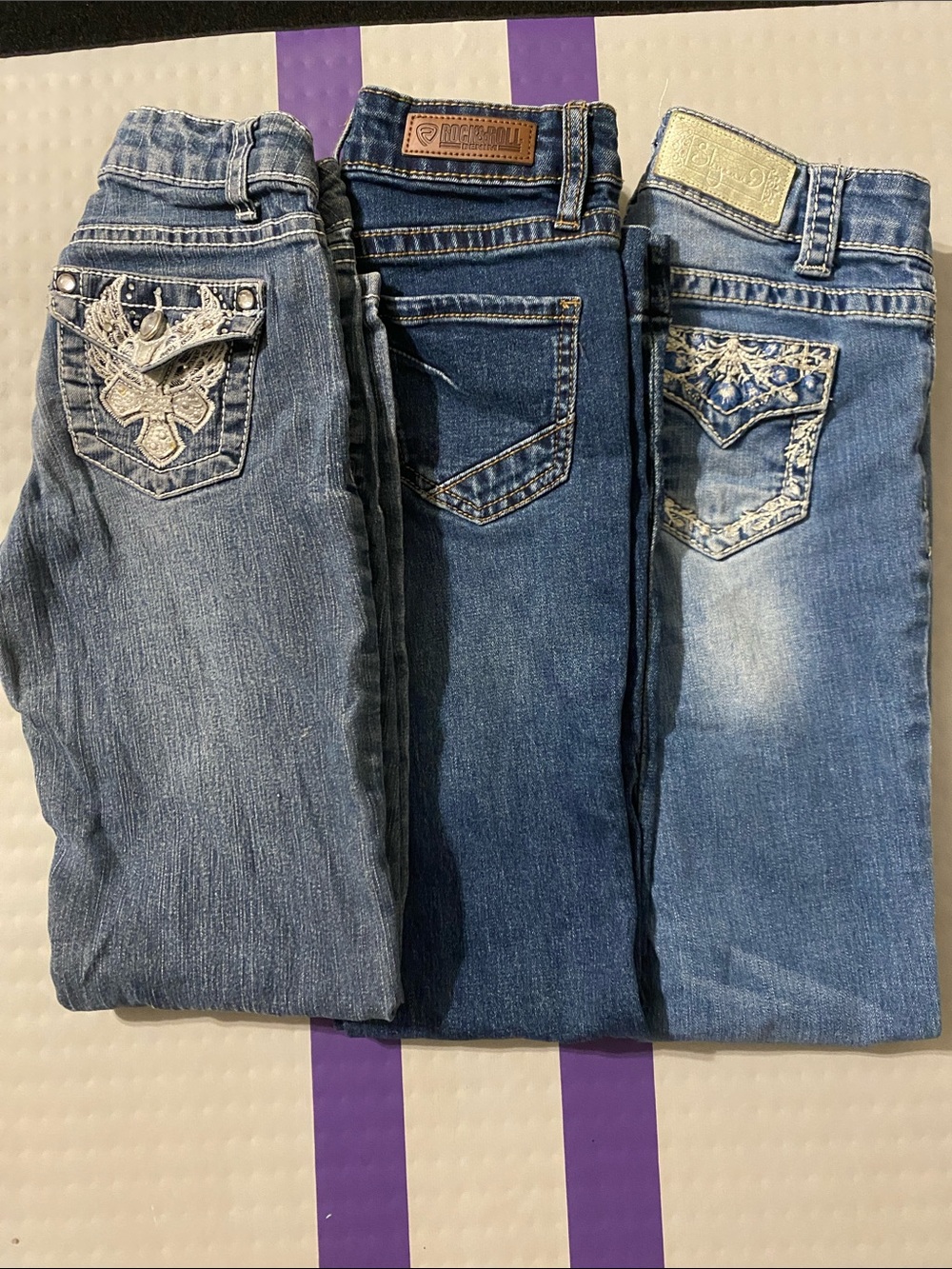 Girls Western Denim Jeans - 3 pairs